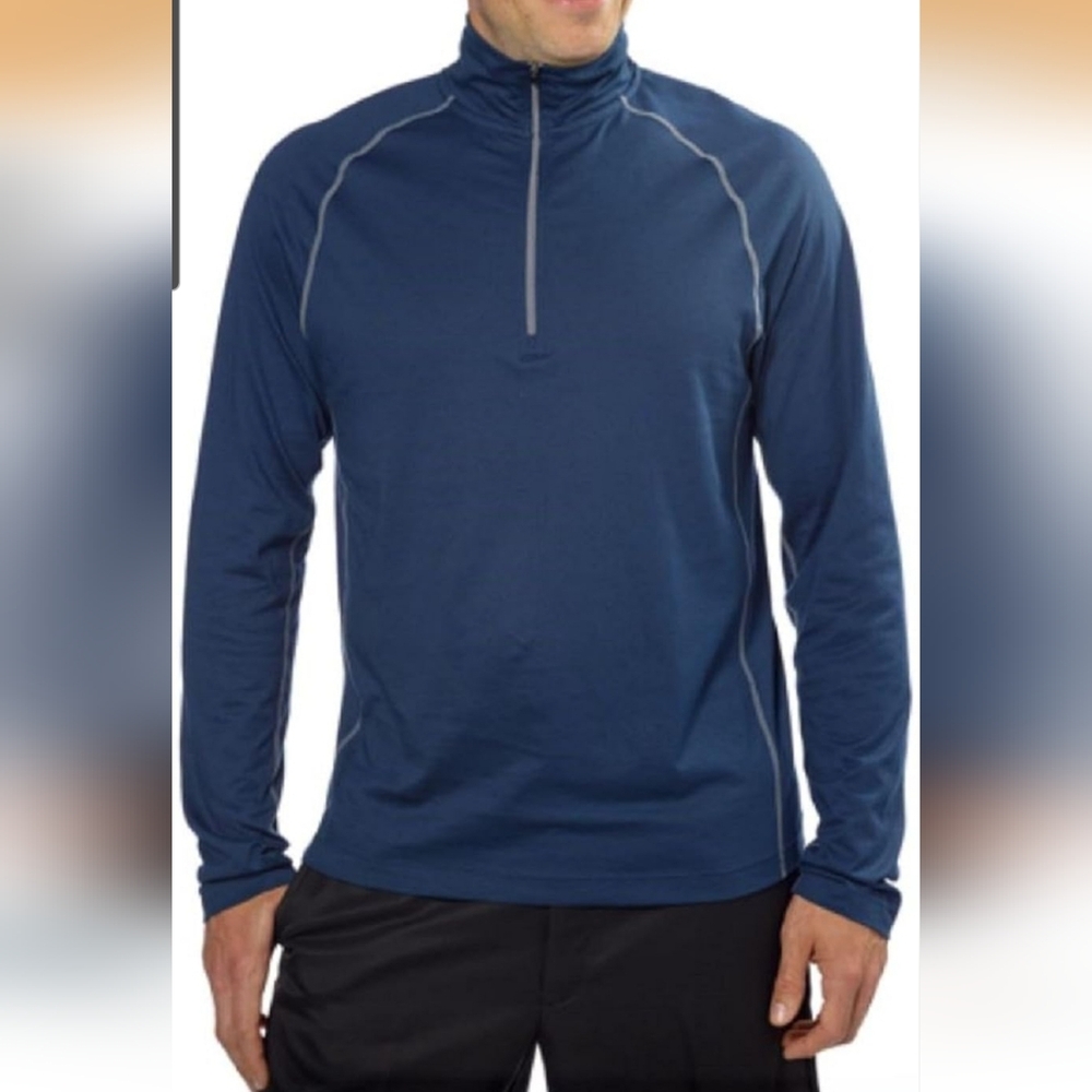 Cloudveil 1/4 Zip Pullover XXL Navy Cotton Polyester Athletic Long Sleeve Top
